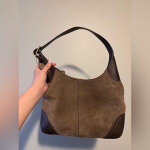 Coach Brown Leather & Suede Hobo Bag, EUC